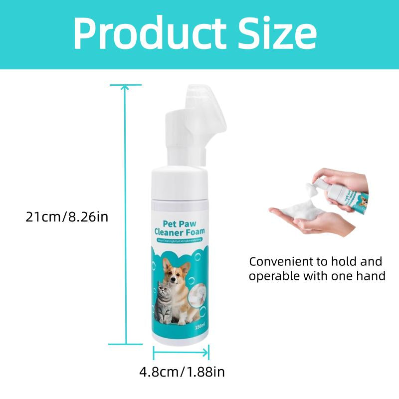 Pet Paw Cleaner for Dogs and Cats No Rinse Foaming Cleanser Gentle Hypoallergenic Ph Balanced Safe for All Pet Sizes