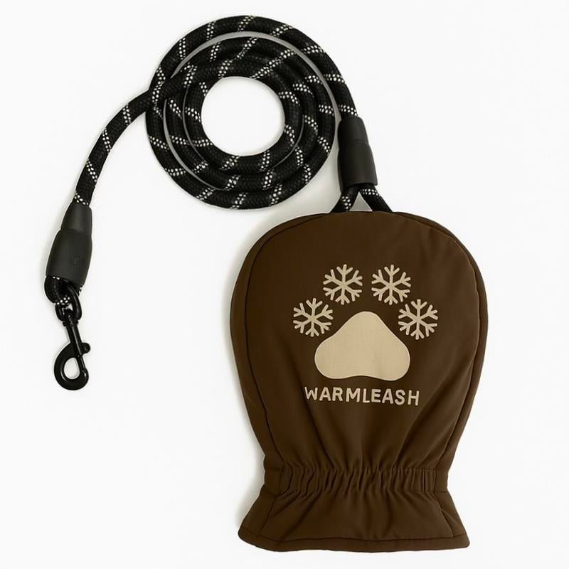 【Warmleash️️️】 Dog Leash with Integrated Thermal Mitten for Winter Walking, Leash with Built-In Handle, Winter Dog Walking Essentials, 6 FT, 1/2 Inch