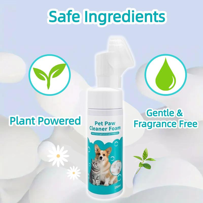 Pet Paw Cleaner for Dogs and Cats No Rinse Foaming Cleanser Gentle Hypoallergenic Ph Balanced Safe for All Pet Sizes
