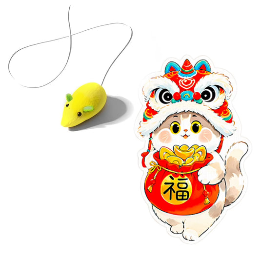 Self-Adhesive Cat Scratcher with Random Hanging Cat Toy Wall Mounted Felt Cat Scratch Mat Cats Scratcher Pad Carpet Cat Supply